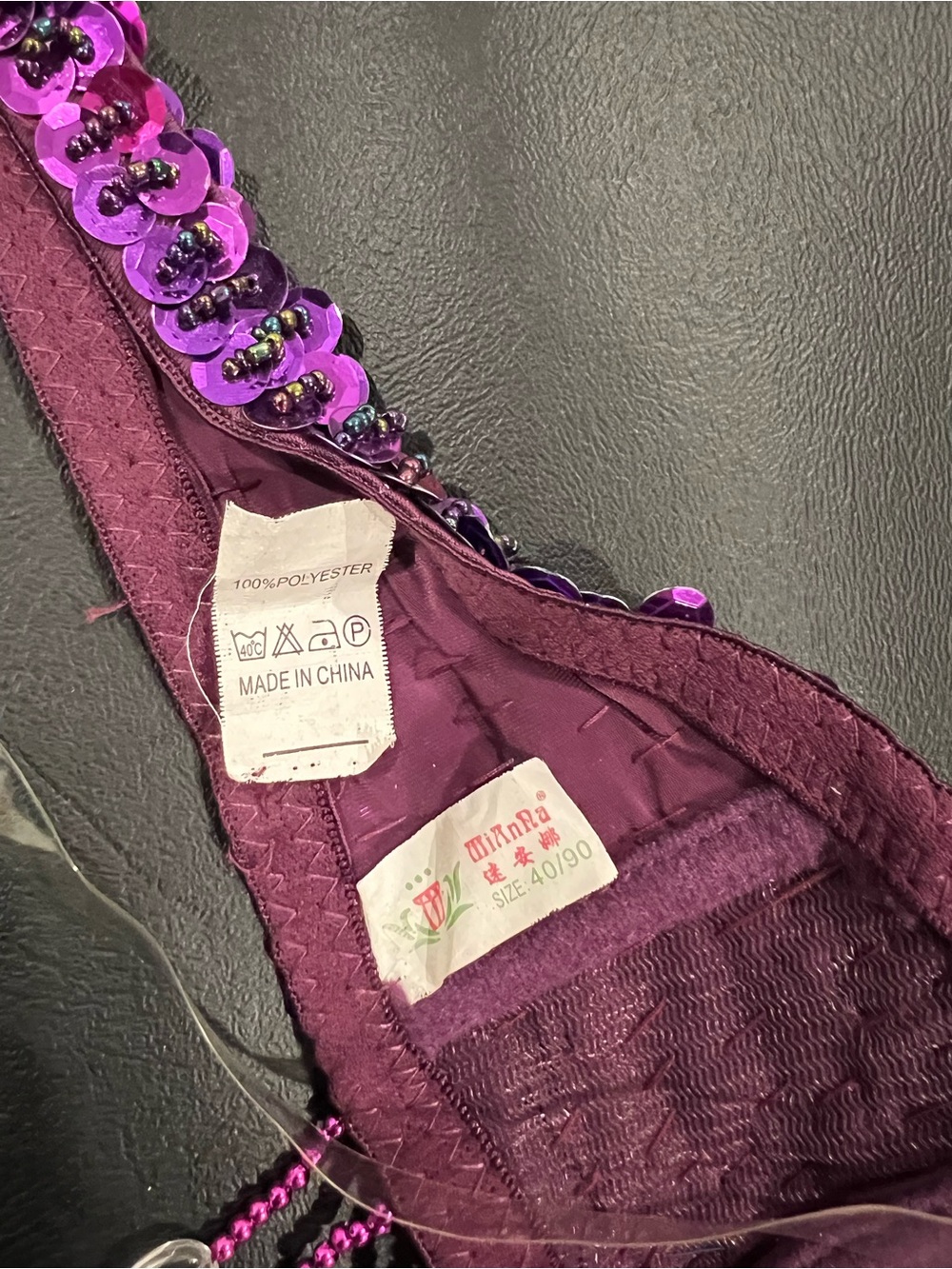 Purple Beaded Embellished Bra Top - Picture 3 of 5